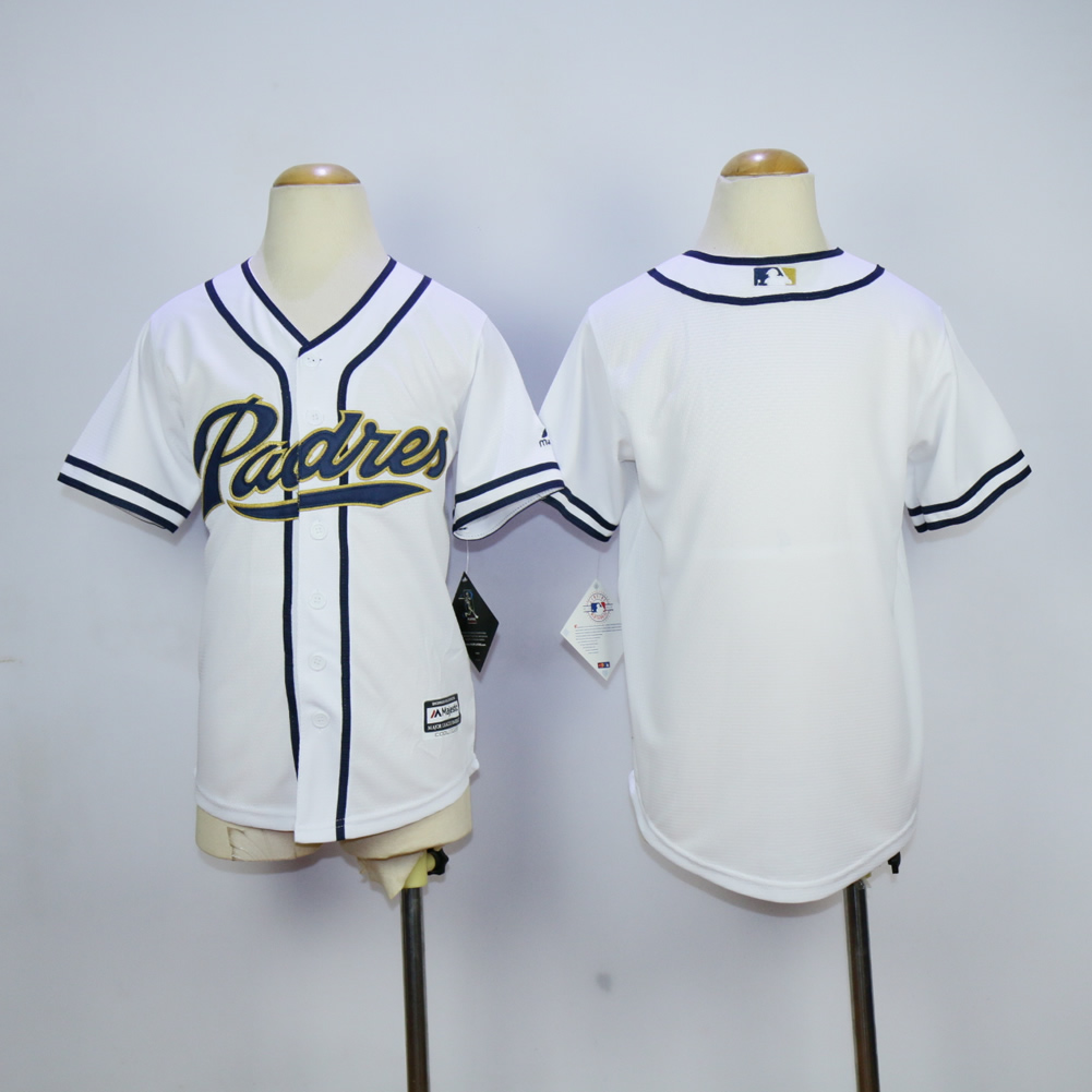 Youth San Diego Padres Blank White MLB Jerseys